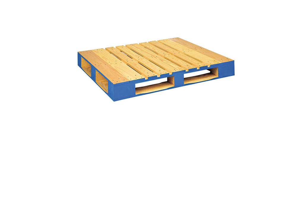 This is a 4-Way Pallet notice how a lift truck can enter from any of the 4 sides and is a stronger structure compared to the 2-Way Pallet.
