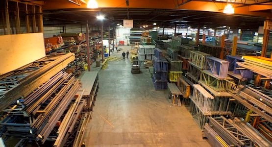 One of American Surplus' two High Bay Areas where our racking material is stored.