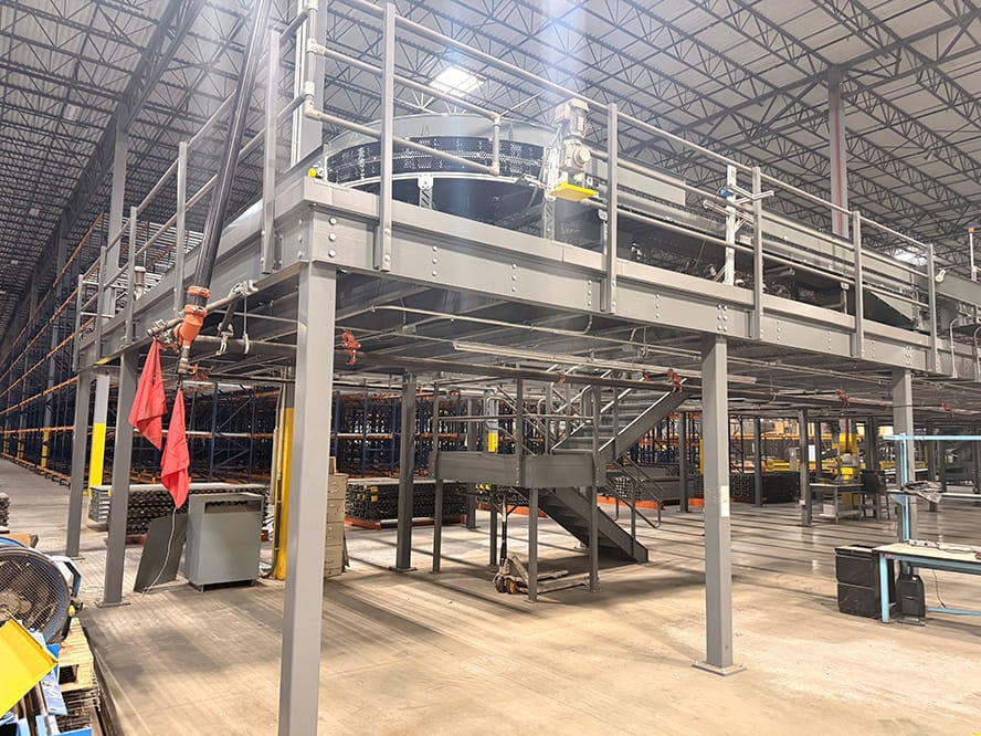 Fully Assembled Mezzanine liquidated from a facility in Randolph, Massachusetts by American Surplus