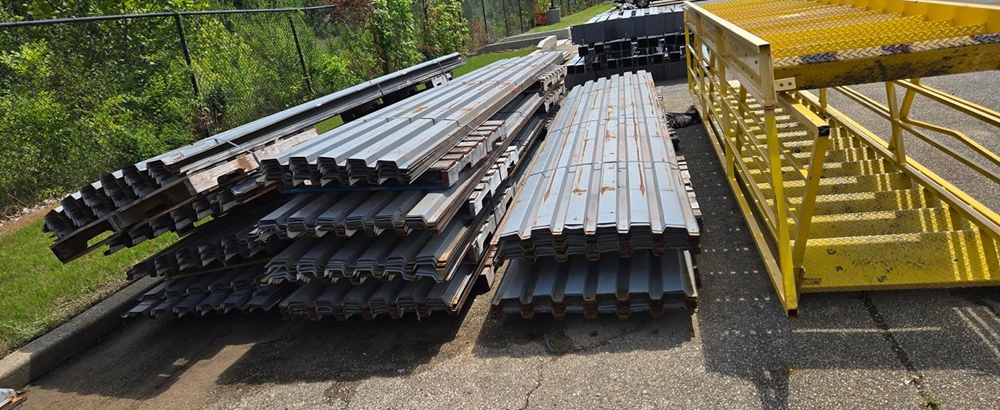 Mezzanine Staircases and B-Decking liquidated from a facility in Randolph, Massachusetts by American Surplus