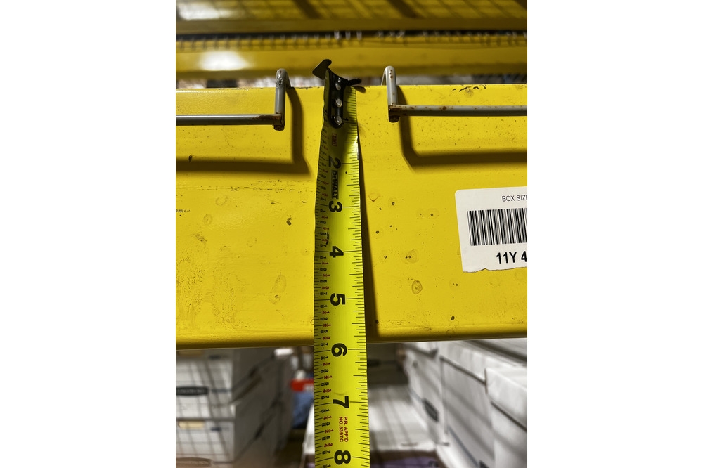 Images of used warehouse equipment liquidated from a record storage facility in Nashua, New Hampshire