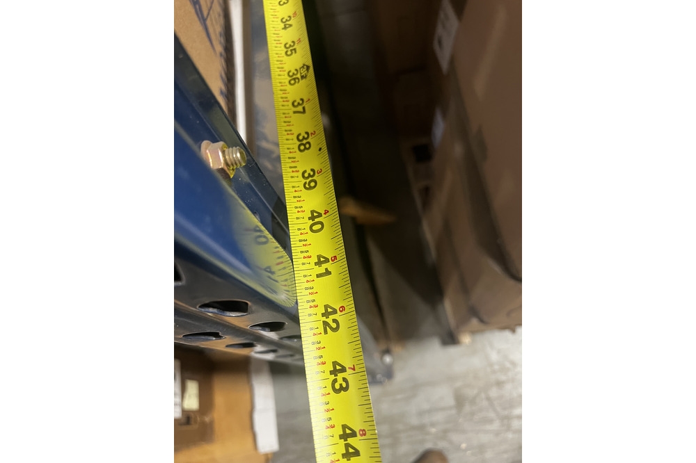 Images of used warehouse equipment liquidated from a record storage facility in Nashua, New Hampshire