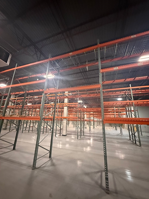 Images of used pallet racking liquidated from a facility in Frederick, Maryland by American Surplus