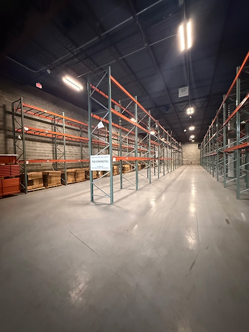 Images of used pallet racking liquidated from a facility in Frederick, Maryland by American Surplus