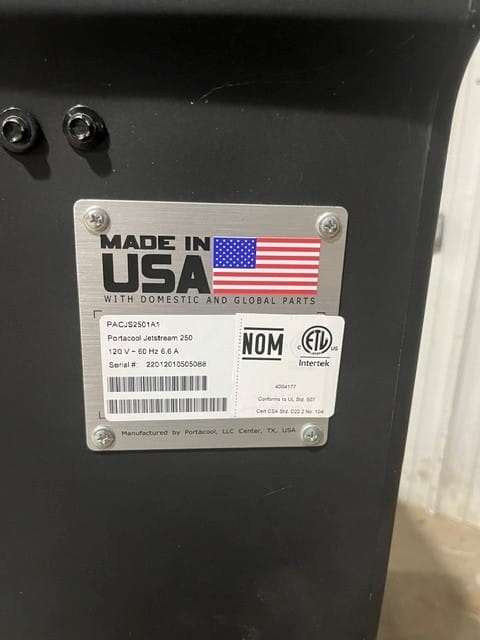 Used Portacool Jetstream 250 Evaporative Cooler liquidated from a facility in Ipswich, Massachusetts by American Surplus