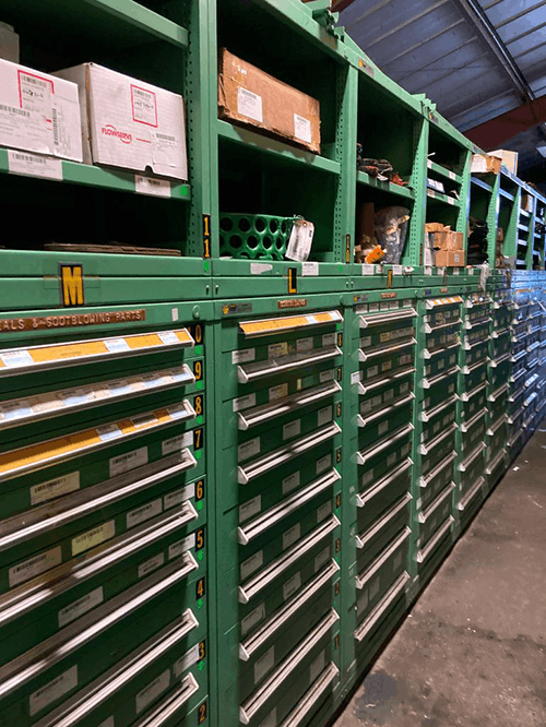 Images of used Vidmar modular tool cabinets liquidated from a warehouse in Bow, New Hampshire
