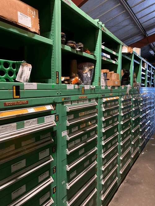 Images of used Vidmar modular tool cabinets liquidated from a warehouse in Bow, New Hampshire
