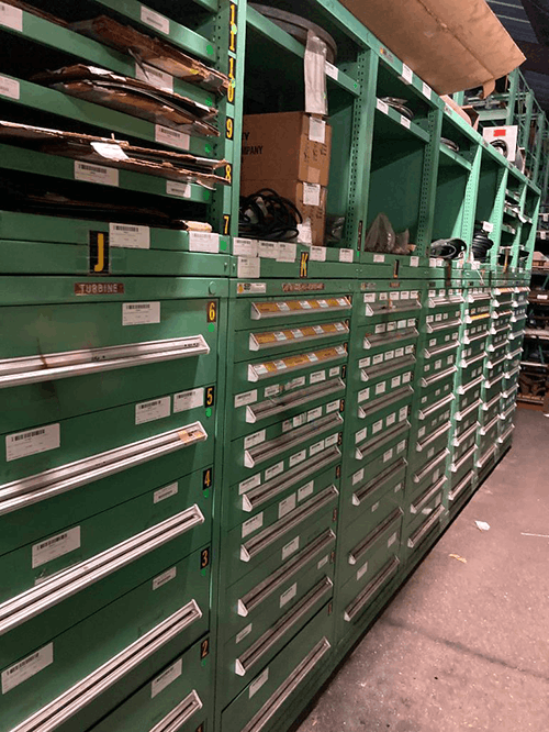 Images of used Vidmar modular tool cabinets liquidated from a warehouse in Bow, New Hampshire