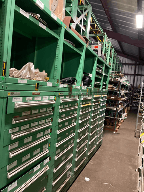 Images of used Vidmar modular tool cabinets liquidated from a warehouse in Bow, New Hampshire
