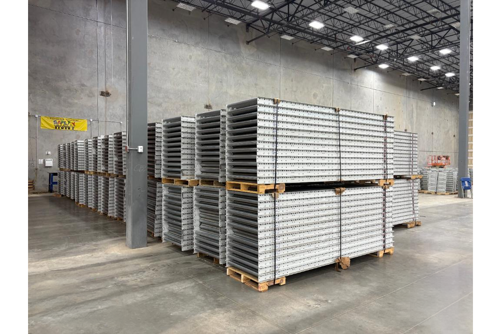 Images of used Lewcon gravity conveyor liquidated from a warehouse in North Royalton, Ohio