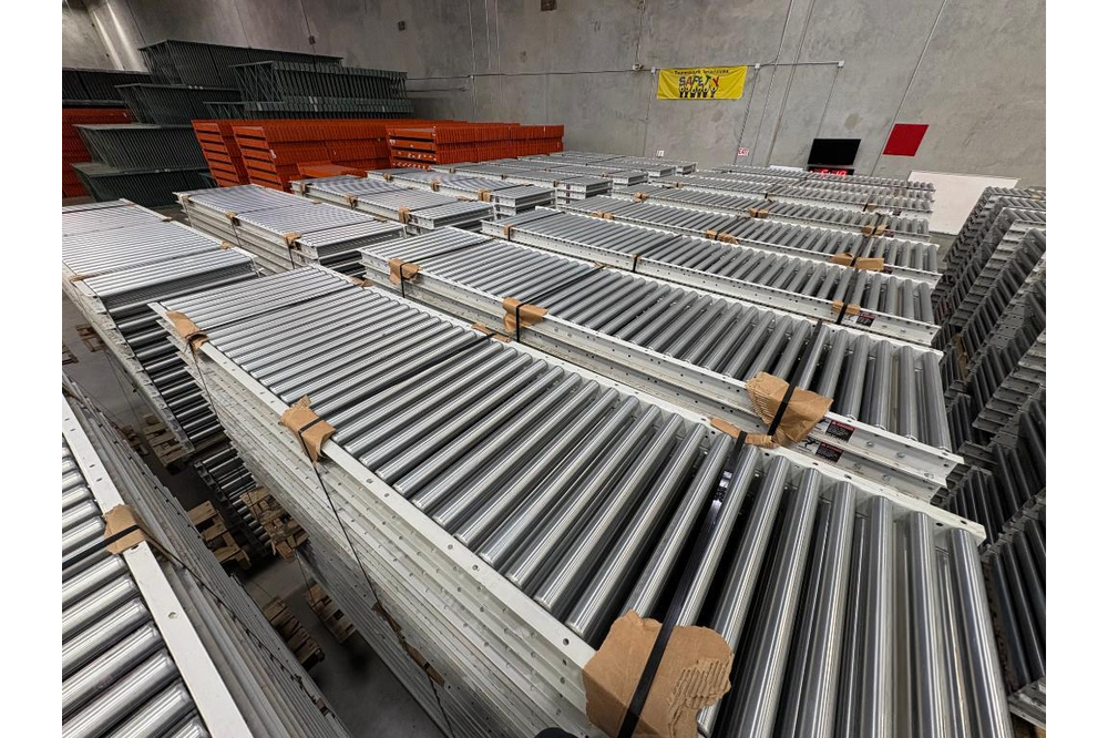 Images of used Lewcon gravity conveyor liquidated from a warehouse in North Royalton, Ohio