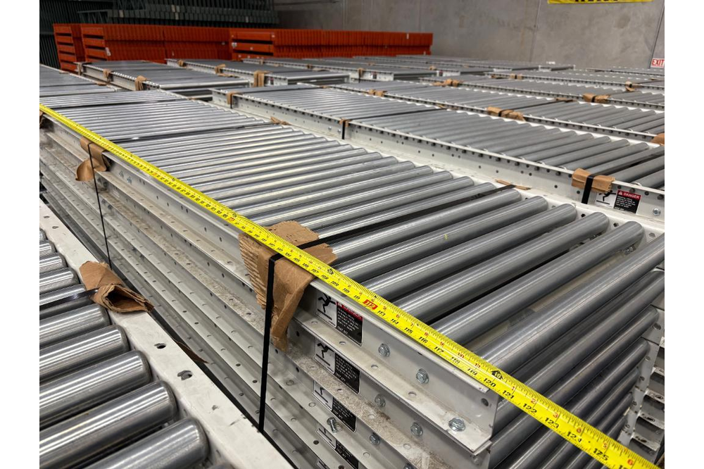 Images of used Lewcon gravity conveyor liquidated from a warehouse in North Royalton, Ohio