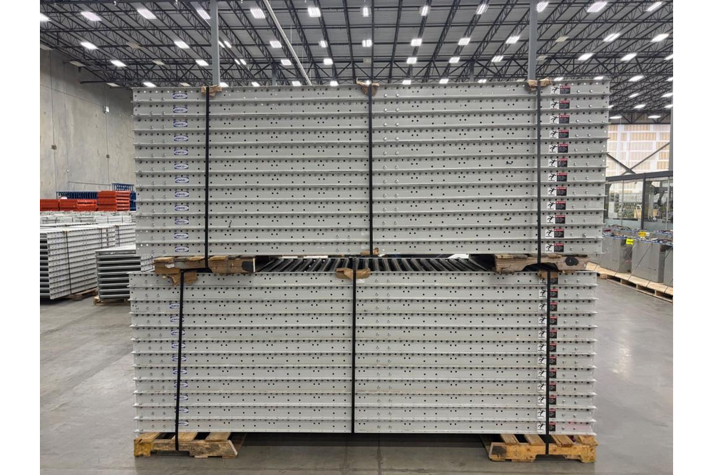 Images of used Lewcon gravity conveyor liquidated from a warehouse in North Royalton, Ohio