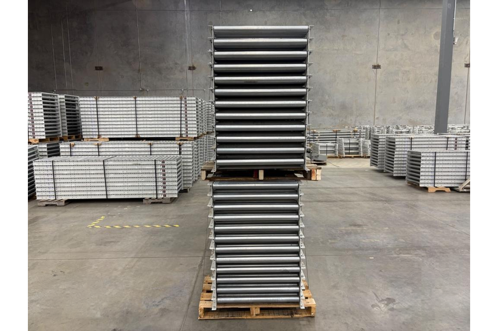 Images of used Lewcon gravity conveyor liquidated from a warehouse in North Royalton, Ohio