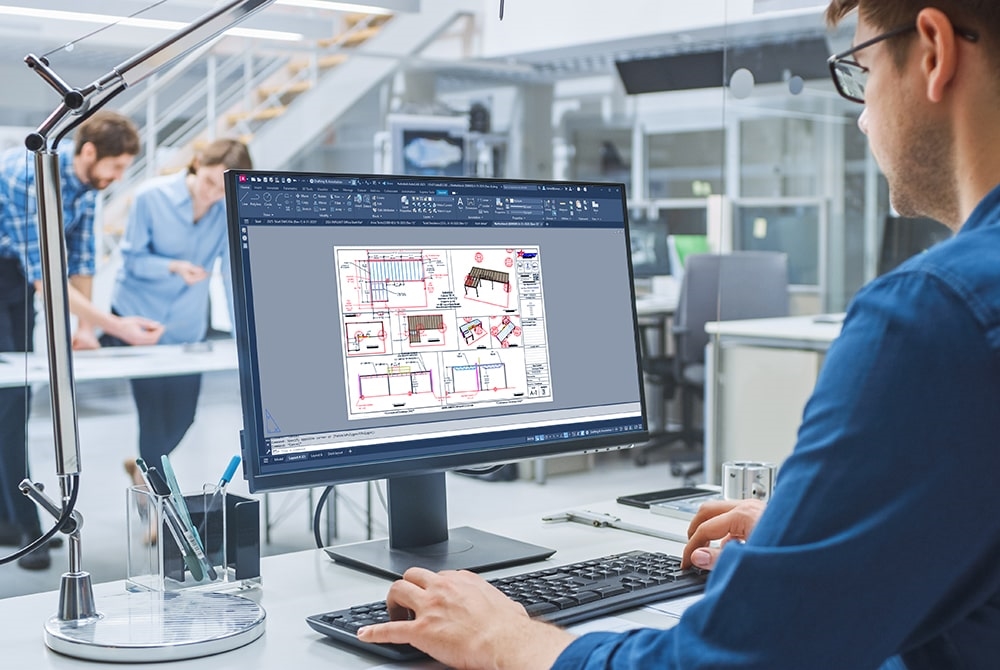 Image of a CAD Draftsman working on an American Surplus CAD Drawing in AutoCAD