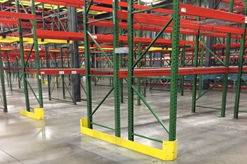 Pallet Rack Protected by Aisle Guards