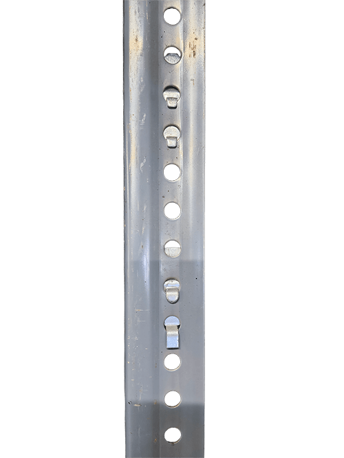 Rear view of Tennsco shelving post with clip