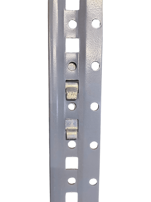 Rear view of Tri-Boro shelving post with clip