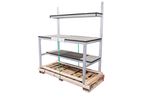 Used 80/20 Extruded Aluminum Workbenches Packaged and Ready to Ship!