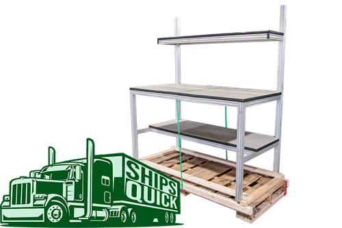 Used 80/20 Extruded Aluminum Workbenches Packaged and Ready to Ship!