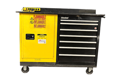 Used Flammable Safety Cabinet Cart with Drawers