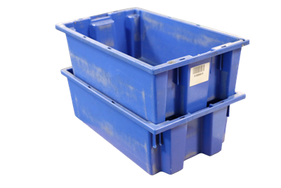 Used Stack and Nest Plastic Bins - 18" W x 11" L x 6.5" H