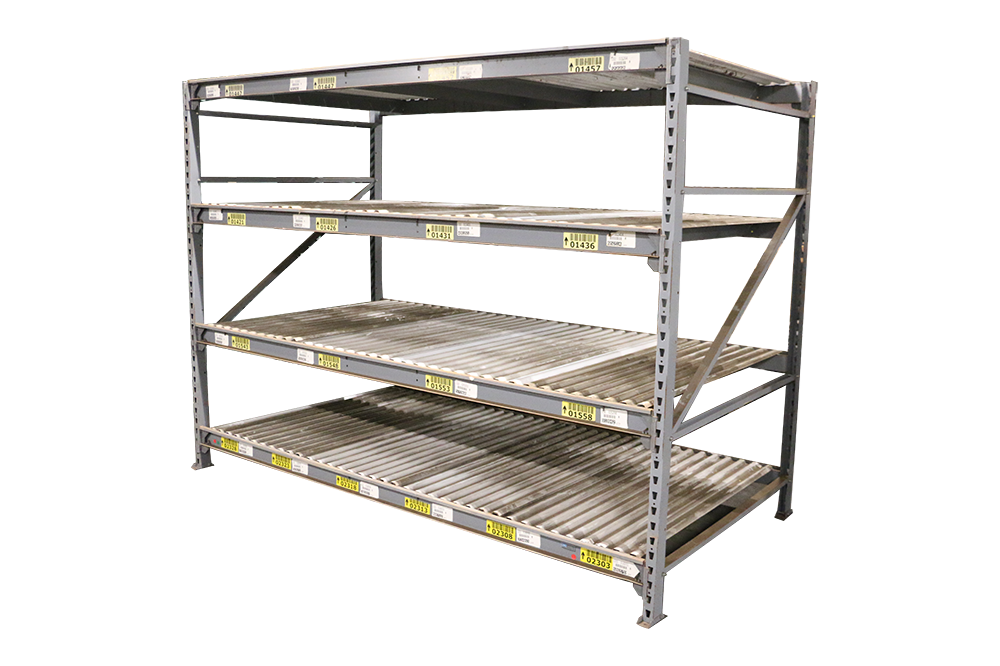 Used warehouse shelving and bulk storage racking systems available at American Surplus in East Providence, Rhode Island. Heavy-duty pre-owned storage solutions for material handling and inventory management.
