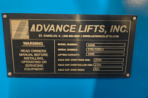  Used Advance Lifts 6568 Top-of-Ground Dock Lift  for Sale