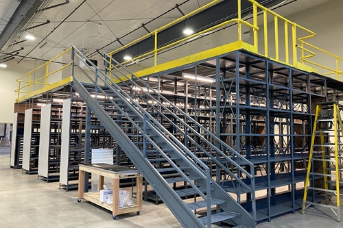  Used Flat Top Shelving Supported Mezzanine Installed By American Surplus