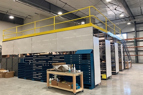 Used Flat Top Shelving Supported Mezzanine