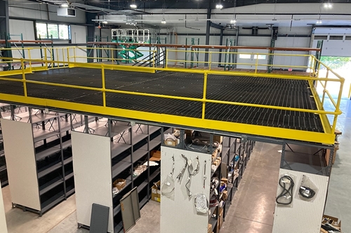  Used Flat Top Shelving Supported Mezzanine