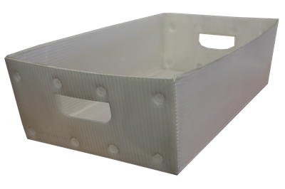 Used White Corrugated Plastic Bins