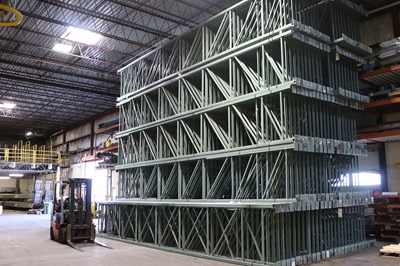 Used Teardrop Pallet Rack Uprights