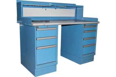 Used Lista Industrial Workbench With Divided Parts Cabinets