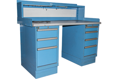 Used Lista Industrial Workbench With Divided Parts Cabinets