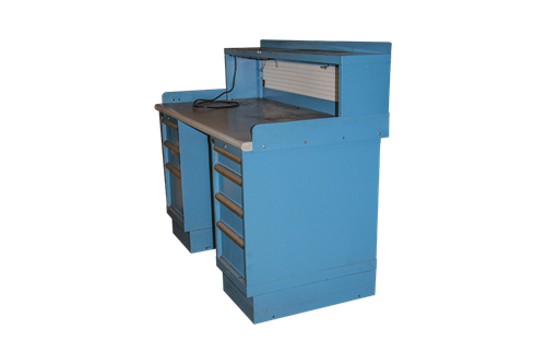 Used Lista Industrial Workbench With Divided Parts Cabinets