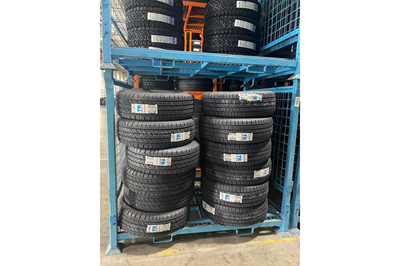 Used Fold-Down Tire Racks - 56" x 77" x 71"