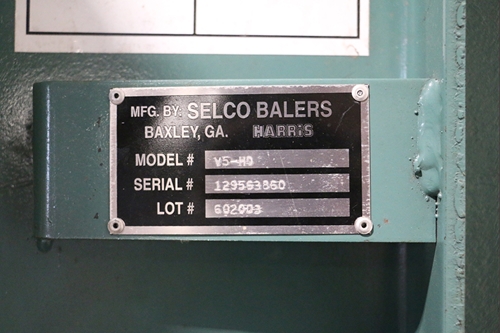 Selco V5-HD Vertical Baler Badge