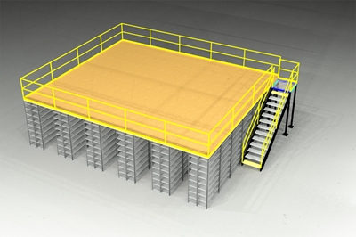 Used Flat Top Shelving Supported Mezzanine