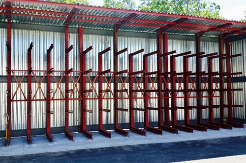 cantilever rack supported shed