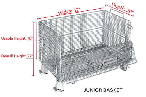Junior WorldTainer Wire Basket Dimensions