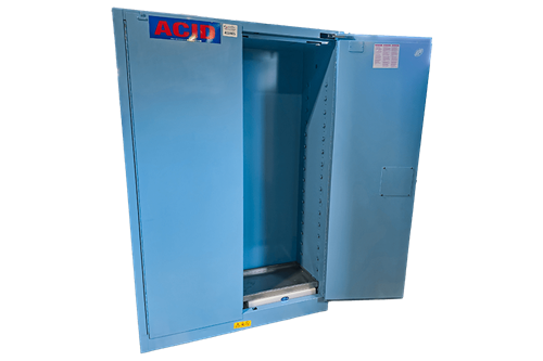  Used 45 Gallon Corrosive Storage Cabinets - Door Open