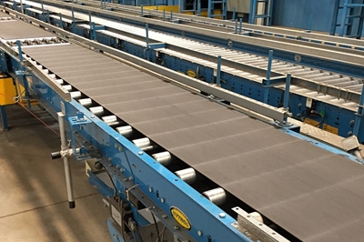 Used 24" Wide Belt Over Roller Conveyor