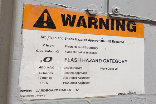  Used Semi-Automatic Vertical Baler For Sale - Warning Information Sticker