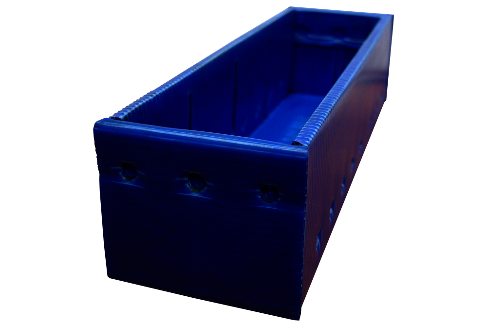 Used Narrow Blue Corrugated Bins