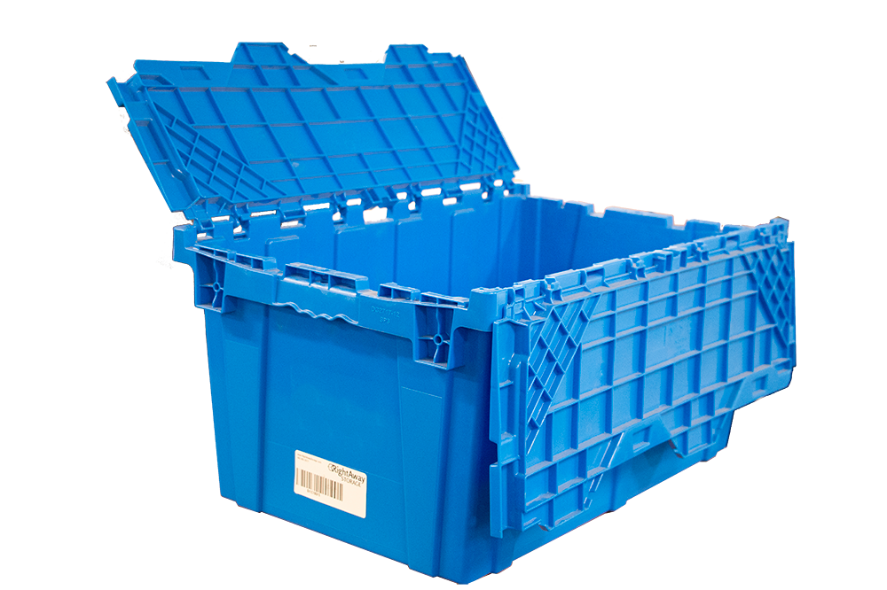 Plastic Shipping/Storage Tote With/Attached Lid