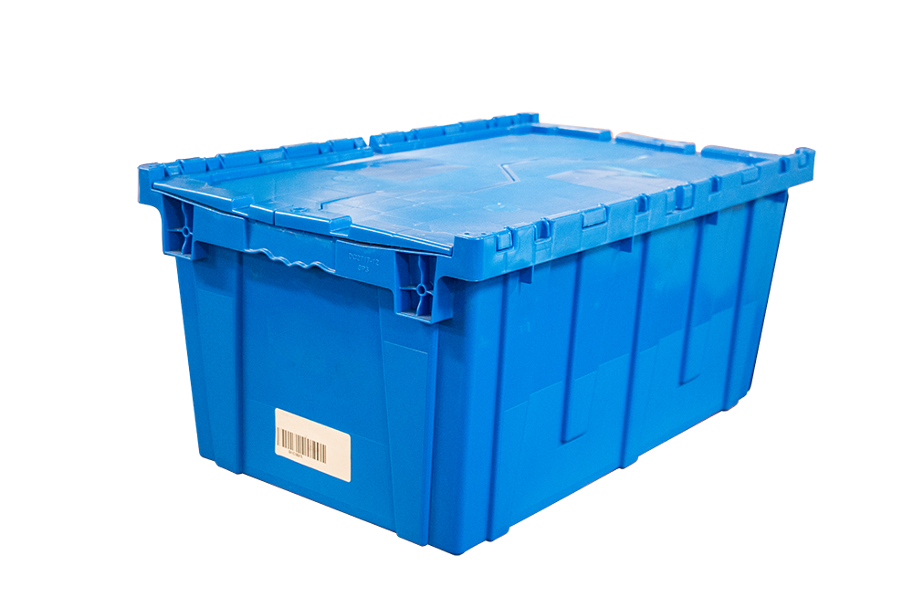 Plastic Shipping/Storage Tote With/Attached Lid