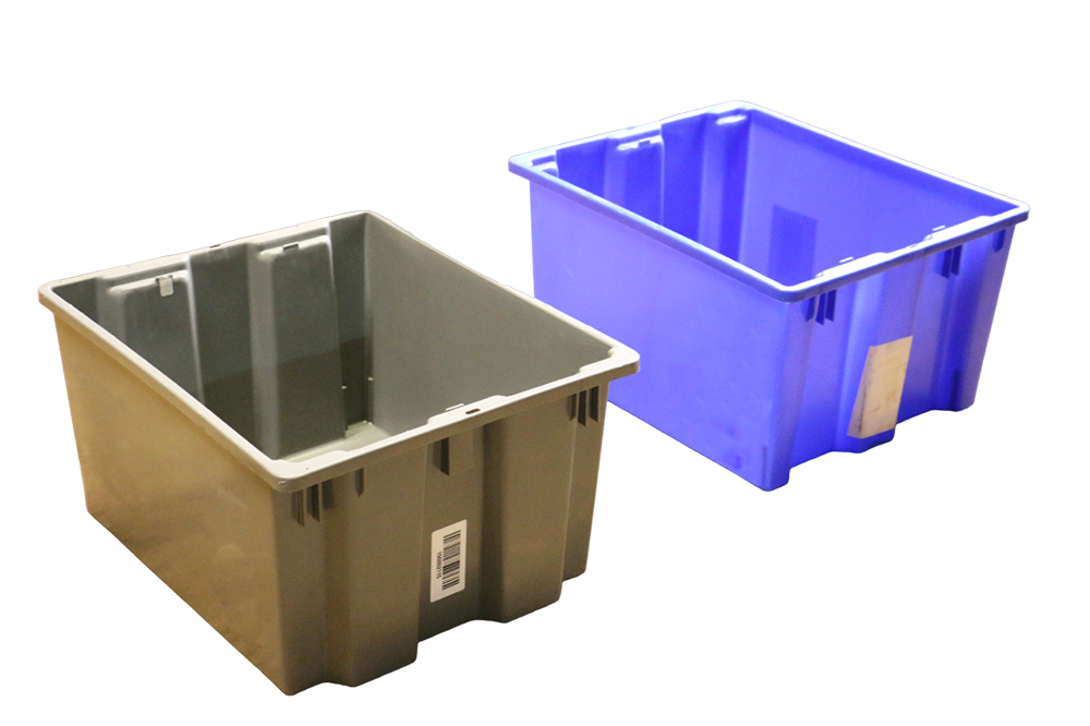 Heavy-Duty Stack and Nest Containers - 20 x 13 x 6, Gray S-19472GR - Uline