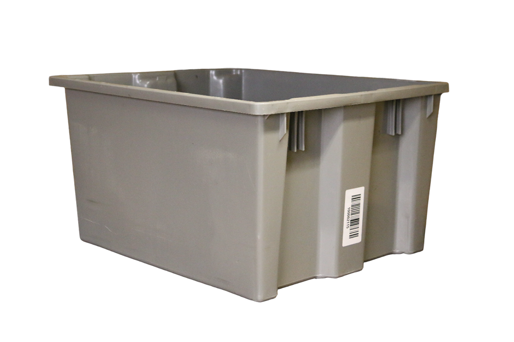 Heavy-Duty Stack and Nest Containers - 20 x 13 x 6, Gray S-19472GR - Uline