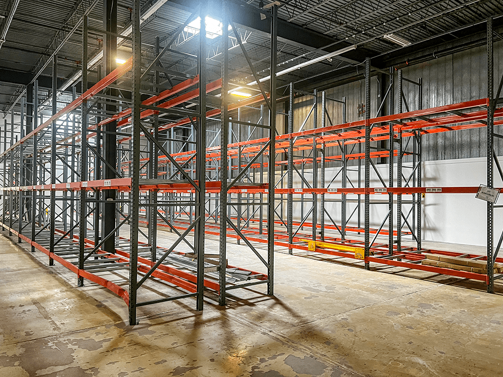 Teardrop Pallet Rack System Being Disassembled By American Surplus